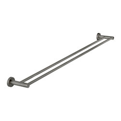 MEIR SHADOW ROUND DOUBLE TOWEL RAIL 900MM SKU: MR01-R90-PVDGM - Towel Rails