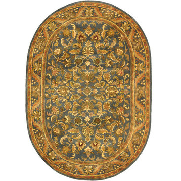 Safavieh Antiquities at52c Rug, Blue/Gold, 4'6"x6'6" Oval