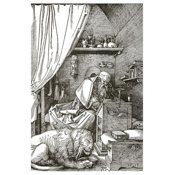 "St Jerome In His Cell" Digital Paper Print by Albrecht Durer, 29"x42"