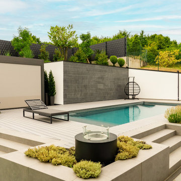 Modern, clean, high-end. Moderne Gartenanlage in Coburg.