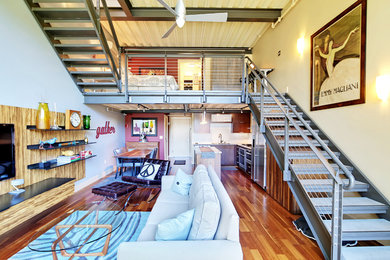 Home design - mid-sized industrial home design idea in Seattle