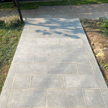 Running Bond Blue & Diamond Pattern Full Color Flagstone Walkways- Tenleytown DC