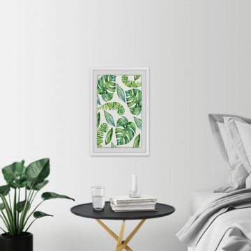 "Tropical Leaves II" Framed Painting Print