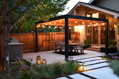 Large minimalist home design photo in Denver