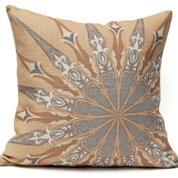 Ornate Compass Pillow, Gold