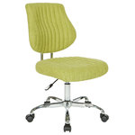 OSP Home Furnishings - Sunnydale Office Chair  With Chrome Base, Basil - Fun fashionable colors and modern silhouette, the Sunnydale office chair delivers warmth and style to your home office. Plush channel tufted seat and back with built in lumbar support is as pretty as it is comfortable. The pneumatic height adjustment and 360� rotation allow for flexibility of use in your work space. Durable chrome base adds a lovely sheen, while you travel easily across your floor on the heavy-duty dual carpet casters. This chair not only brings color and style, but also offers outstanding functionality to make your work day smoother and easier.