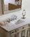 Abbeville 46" Single Bathroom Vanity in Distressed Beige with White Marble Top