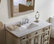 Abbeville 46" Single Bathroom Vanity in Distressed Beige with White Marble Top