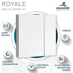 AQUADOM - Royale Medicine Cabinet with Electrical Outlets, LED Magnifying Mirror 30"x30" - AQUADOM Royale Medicine Cabinet