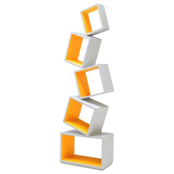 Equilibrium Bookcase - Modern Light Collection, Neon Tangerine