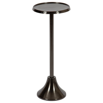 Sanzo Metal Side Table, Pewter 9x9x23