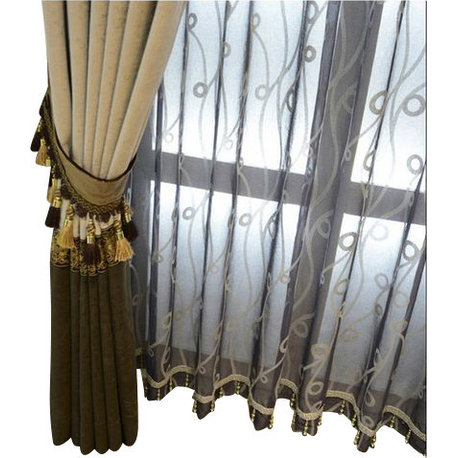 Luxury Window Curtain, Minimalist Modern, 54X84, With Voile