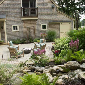 Water feature enhances a new patio