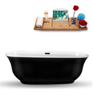 67" Streamline N663BL Freestanding Tub and Tray With Internal Drain