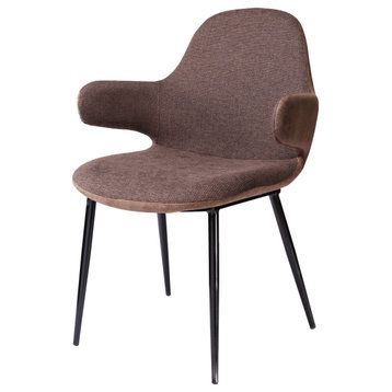 Modrest Bontura Modern Brown Fabric and Leatherette Accent Chair