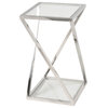 Marcio End Table, Stainless Steel