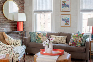 Living room - transitional living room idea in Boston