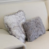 Belton Faux Fur Pillows, Set of 2, Gradient Gray, 18"x18"