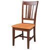 Set of Two San Remo Slat Back Chairs, Cinnamon/Espresso