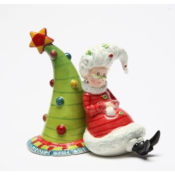 Mrs. Claus Waiting for Santas Return Christmas Holiday Salt and Pepper Shakers