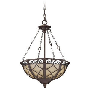 Craftmade Brookshire Manor 3 Light Inverted Pendant in Burnished Armor 