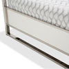 State St. Cal. King Canopy Bed - Satin White/Stainless Steel