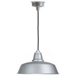 Cocoweb - 14" Farmhouse LED Pendant Light, Galvanized Silver - Rustic Style with a Modern Twist