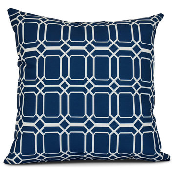 O the Fun, Geometric Print Pillow, Blue, 26"x26"