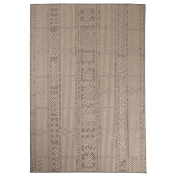 Outdoor Collection Geometric Pattern Bohemian Rug, Dove, 2'x3'