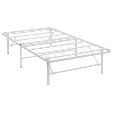 Horizon Twin Stainless Steel Bed Frame, White