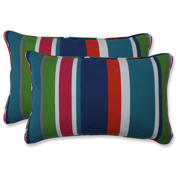 Outdoor/Indoor St. Lucia Stripe Rectangular Throw Pillow, Set of 2