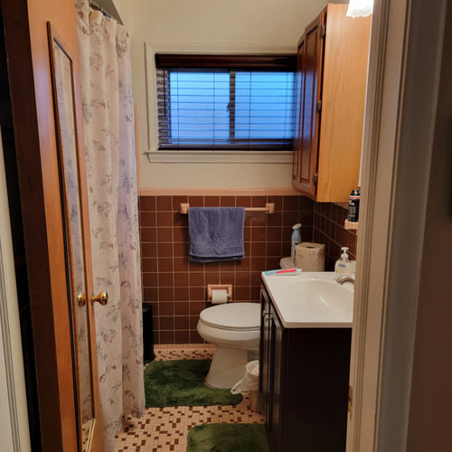 Bathroom Paint Color Brown & Peach Tile