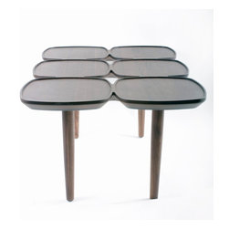 Central Park West Walnut Coffee Table The petal motif tabletop appears like a fl - Coffee Tables