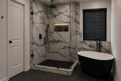 Inspiration for a modern bathroom remodel in Atlanta