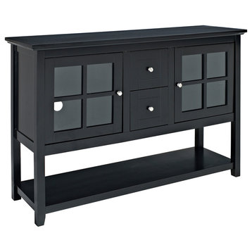 52" Wood Console Table TV Stand, Black