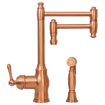 One-Handle Copper Pot Filler Kitchen Faucet with Side Sprayer