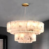 40" Multi-Layer Natural Marble Modern Chandelier