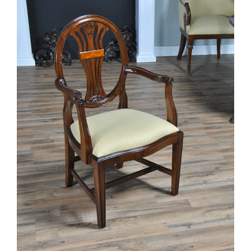 10-Piece Oval Back Inlaid Mahogany Dining Chair Set