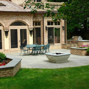 Entrances, Walkways, Seatwalls, Planters and Patio with Fire Pit