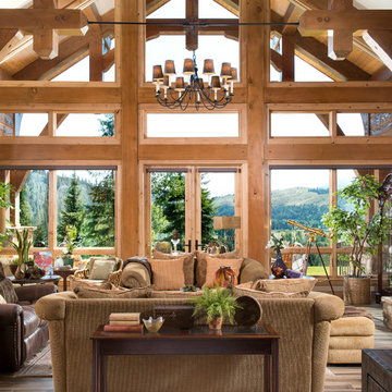 Rustic Single Level Log & Timber Hybrid Home - Silver Valley Residence