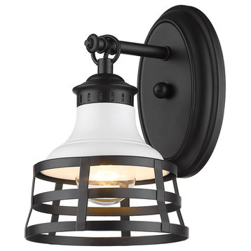 Locklyn 1 Light Wall Sconce With Matte White Shade Shade