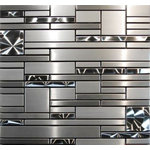 www.wallandtile.com - Magic Pattern Mosaic Blend Tile, Stainless Steel, Multi-Color, Sample - Stainless Steel Magic Pattern Mosaic 12x12 Blend