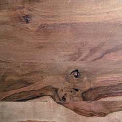 Live edge oak with rustic front facing kitchen cabinets - Table Tops And Bases
