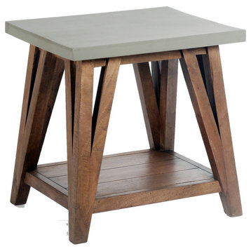 Brookside 22"W Wood, Cement-Coating End Table