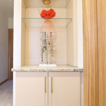 Master Bathroom Display Area with Glass Shelves