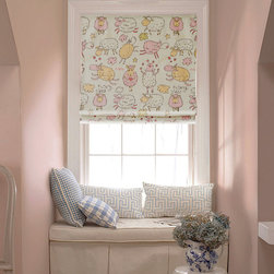 Quick Fix Washable Roman Window Shades Flat Fold ,Sheep - Roman Shades