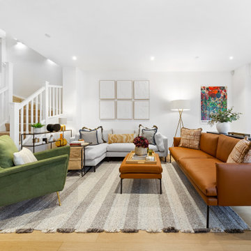 Vibrant Modern Living Room in Contemporary New Build