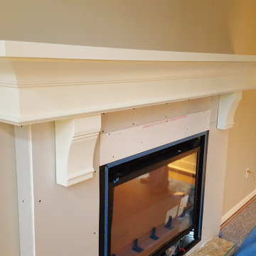 Custom shelf mantel with custom painted finish