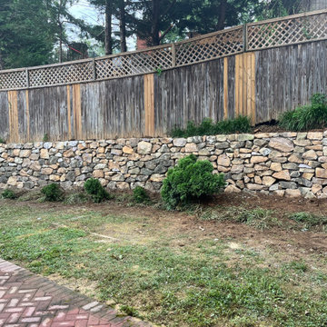 Large Bolder Granite Stone Retaining Wall in Chevy Chase MD