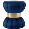 Vino Velvet Upholstered Ottoman/Stool, Navy